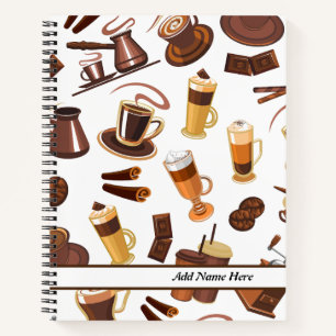 Modern Coffee Lover Pattern  Notebook