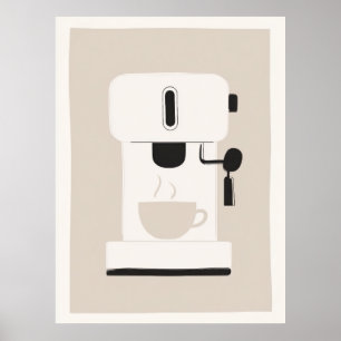 Modern Coffee Maker - Kitchen Wall Art Poster