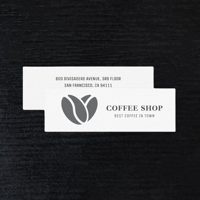 Modern Coffee Shop Black Professional Mini Business Card (Creator Uploaded)