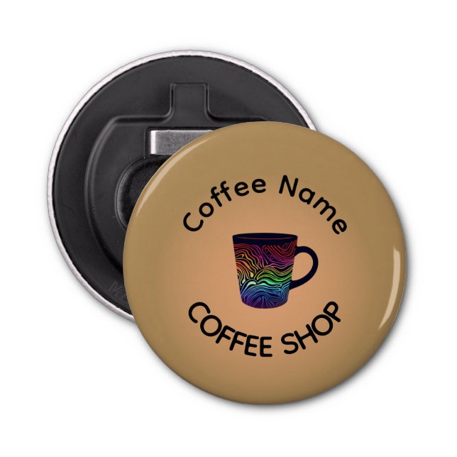 Modern Coffee Shop Café tea Bar Custom Barista  Bottle Opener (Front)