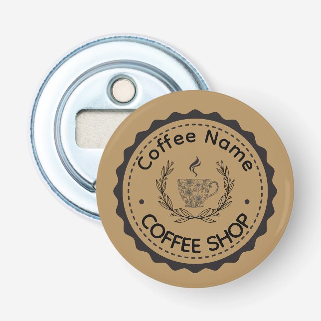 Modern Coffee Shop Café tea Bar Custom Barista  Bottle Opener (Front)