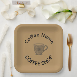 Modern Coffee Shop Café tea Bar Custom Barista Paper Plate