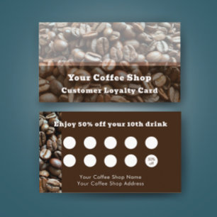 Modern Coffee Shop Discount Reward Customer Loyalty Card