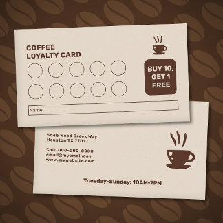 Modern Coffee Shop Loyalty Card