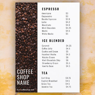 Modern Coffee Shop Menu