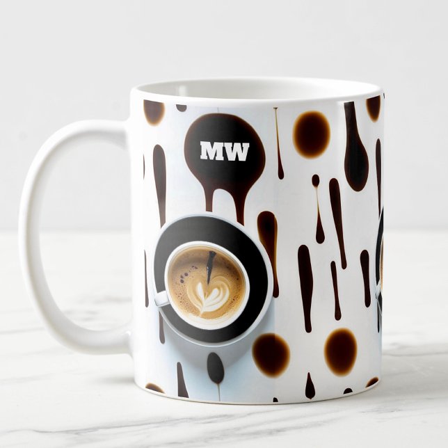 Modern coffee stains and image with initials mug (Creator Uploaded)