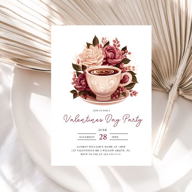 Modern Coffee  Valentines Galentines Party Invitation (Creator Uploaded)