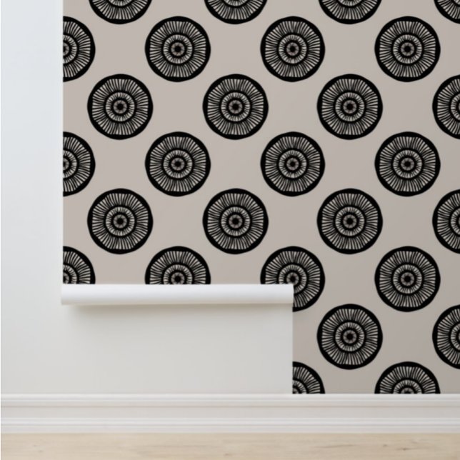 Modern Coin Pattern Mocha Brown Taupe Wallpaper (Creator Uploaded)