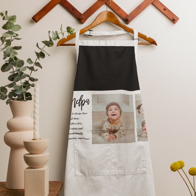 Modern Collage Best Grandpa Ever Beauty Gift Apron (Creator Uploaded)