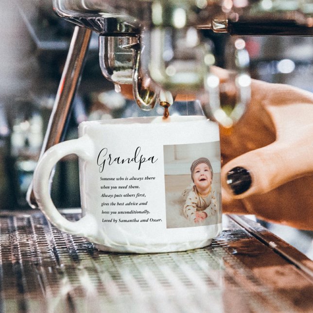 Modern Collage Best Grandpa Ever Beauty Gift Espresso Cup (Creator Uploaded)