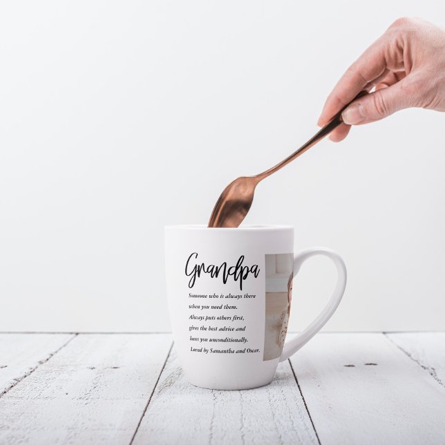 Modern Collage Best Grandpa Ever Beauty Gift Latte Mug (Creator Uploaded)