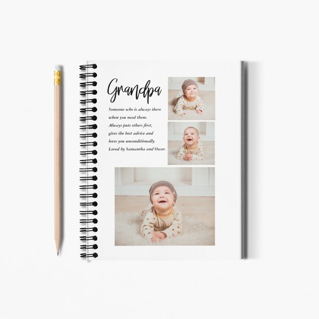 Modern Collage Best Grandpa Ever Beauty Gift Notebook (Creator Uploaded)