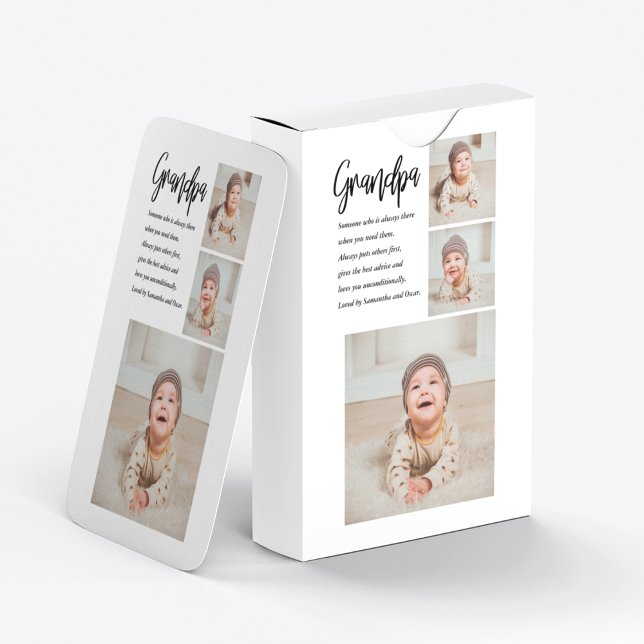 Modern Collage Best Grandpa Ever Beauty Gift Playing Cards (Creator Uploaded)