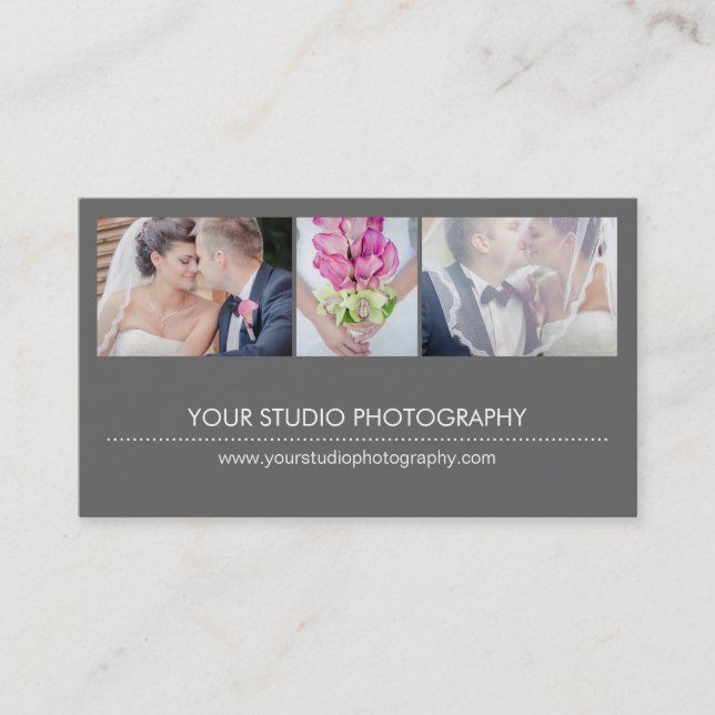 Modern Collage Business Card - Grey (Front)