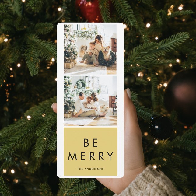 Modern Collage Christmas Holiday Photo | Be Merry (Creator Uploaded)