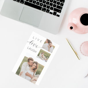Modern Collage Couple Photo & Live Love Laugh Gift Post-it Notes