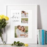 Modern Collage Couple Photo & Live Love Laugh Gift Poster<br><div class="desc">Modern Collage Couple Photo & Live Love Laugh Gift</div>