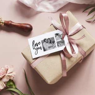Modern Collage Couple Photo & Love You Beauty Gift Gift Tags