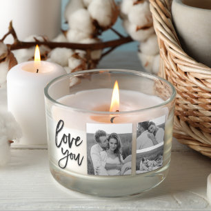 Modern Collage Couple Photo & Love You Beauty Gift Rectangular Sticker