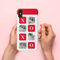 Modern Collage Couple Photo & Red XOXO