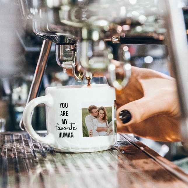 Modern Collage Couple Photo & Romantic Love Quote Espresso Cup (Creator Uploaded)