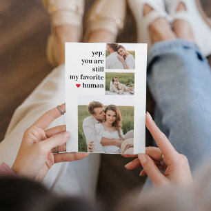 Modern Collage Couple Photo Romantic Quote Holiday Card