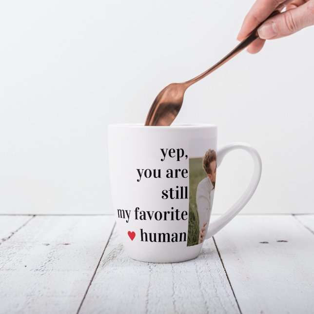 Modern Collage Couple Photo Romantic Quote Latte Mug (Creator Uploaded)