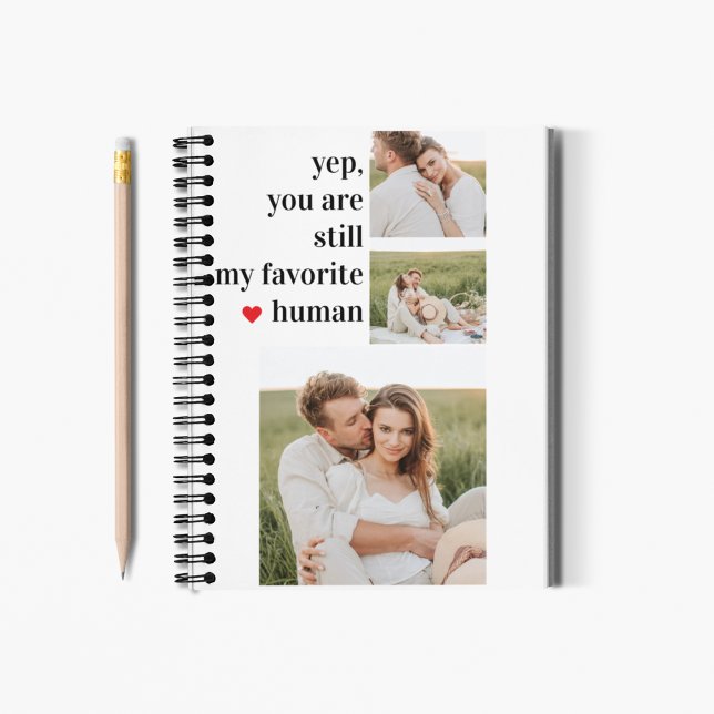 Modern Collage Couple Photo Romantic Quote Notebook (Creator Uploaded)