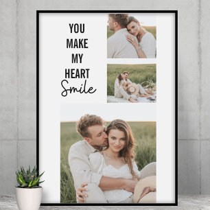 Modern Collage Couple Photo & Romantic QuoteCollag Poster