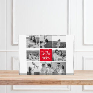 Modern Collage Couple Photo & To The Moon Quote