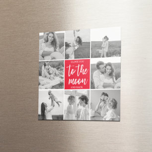 Modern Collage Couple Photo & To The Moon Quote Magnet
