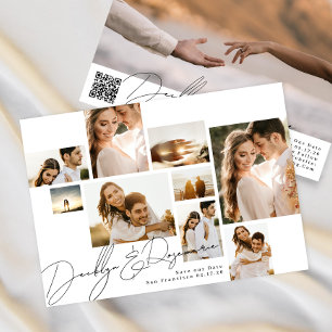 Modern Collage Customisable Qr Code Multi Photo Save The Date