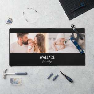 Modern collage Family Keepsake Photos personalize Desk Mat
