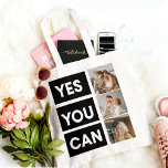 Modern Collage Family Photo & Motivation Quote Tote Bag<br><div class="desc">Modern Collage Family Photo & Motivation Quote</div>