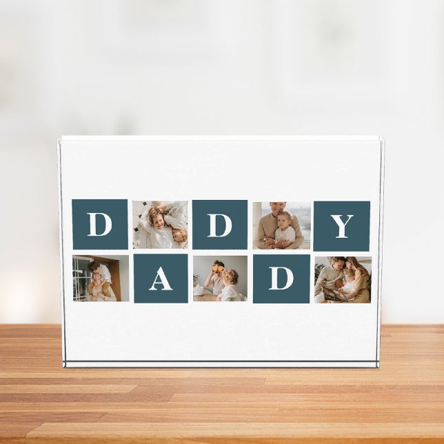 Modern Collage Fathers Photo & Green Daddy Gifts (Creator Uploaded)