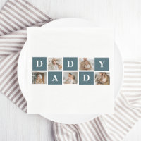 Modern Collage Fathers Photo & Green Daddy Gifts