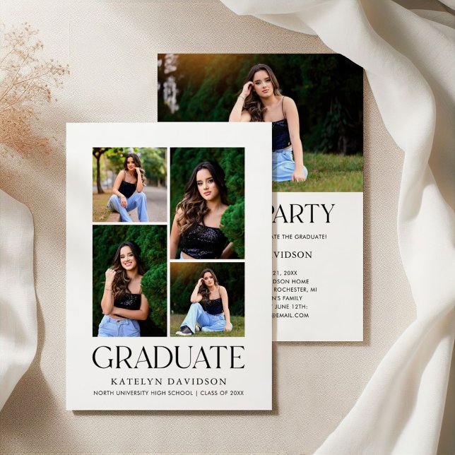 Modern Collage Grad Party Invitation (Creator Uploaded)