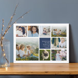 Modern Collage | Hanukkah Photo Card<br><div class="desc">Modern Hanukkah photo collage card features eight photos arranged in a grid layout,  with your personal holiday message and names in white on rich navy blue. A simple and minimal design that shows off your favourite photos.</div>