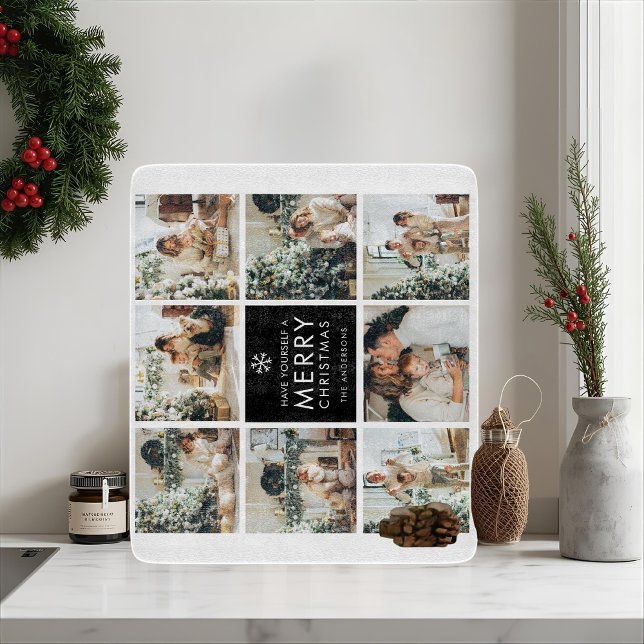 Modern Collage “Merry Christmas” Multi Photo Cutting Board (Creator Uploaded)