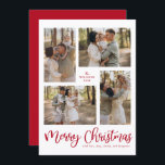 Modern Collage Merry Christmas Photo Red Holiday Card<br><div class="desc">This Modern Collage Merry Christmas Photo Red Holiday Card is a cheerful and elegant way to share your holiday memories. The bright red accents and modern typography create a festive feel, while the simple collage layout puts the spotlight on your favourite family moments. Easily customisable — add your family name,...</div>