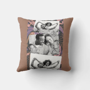 Modern collage mocha mousse colour of the year cushion