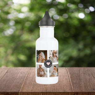 Modern Collage Personalised Family Photo Gift 532 Ml Water Bottle