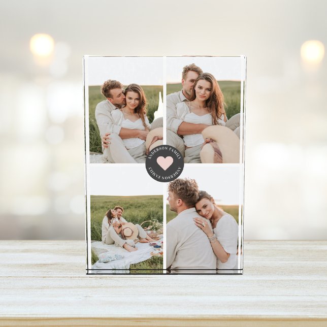 Modern Collage Personalised Family Photo Gift Block (Creator Uploaded)