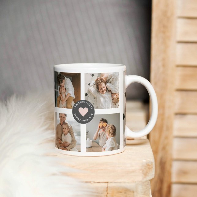 Modern Collage Personalised Family Photo Gift Coffee Mug (Creator Uploaded)