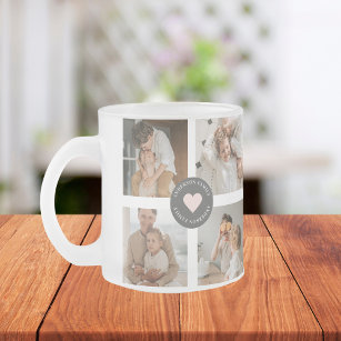 Modern Collage Personalised Family Photo Gift Frosted Glass Coffee Mug