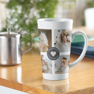 Modern Collage Personalised Family Photo Gift Latte Mug