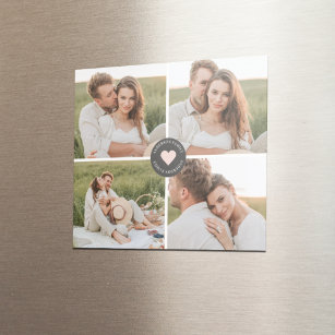 Modern Collage Personalised Family Photo Gift Magnet