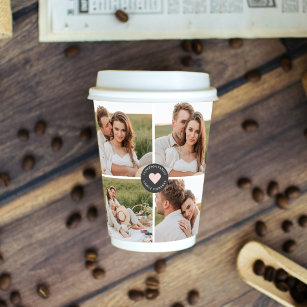 Modern Collage Personalised Family Photo Gift Paper Cups