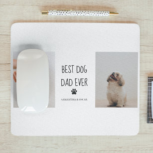 Modern Collage Photo Best Dad Dog Ever Mouse Pad