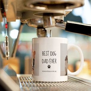Modern Collage Photo Best Dad Dog Ever Mug